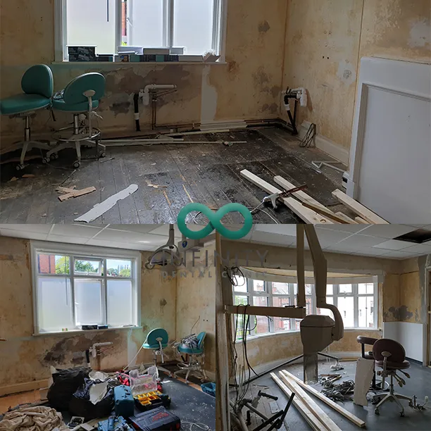 During the works: the Leeds site stripped back during the Infinity Dental Clinic refurbishment